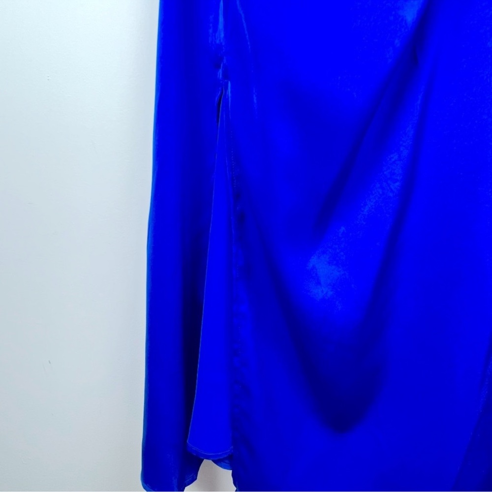 Cider Blue Slip Dress w/ Cowl Neckline - Picture 9 of 10